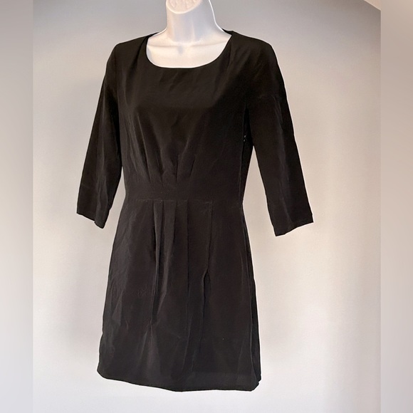 Mango Black Dress, sz 2 pleated - Picture 1 of 5